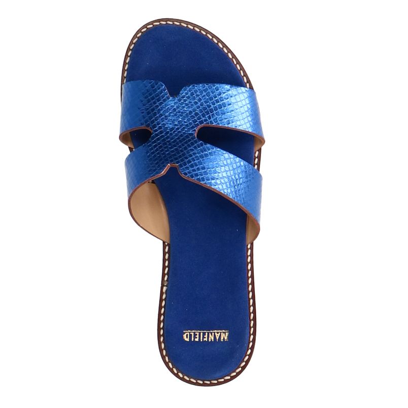 Blaue Metallic-Sandalen