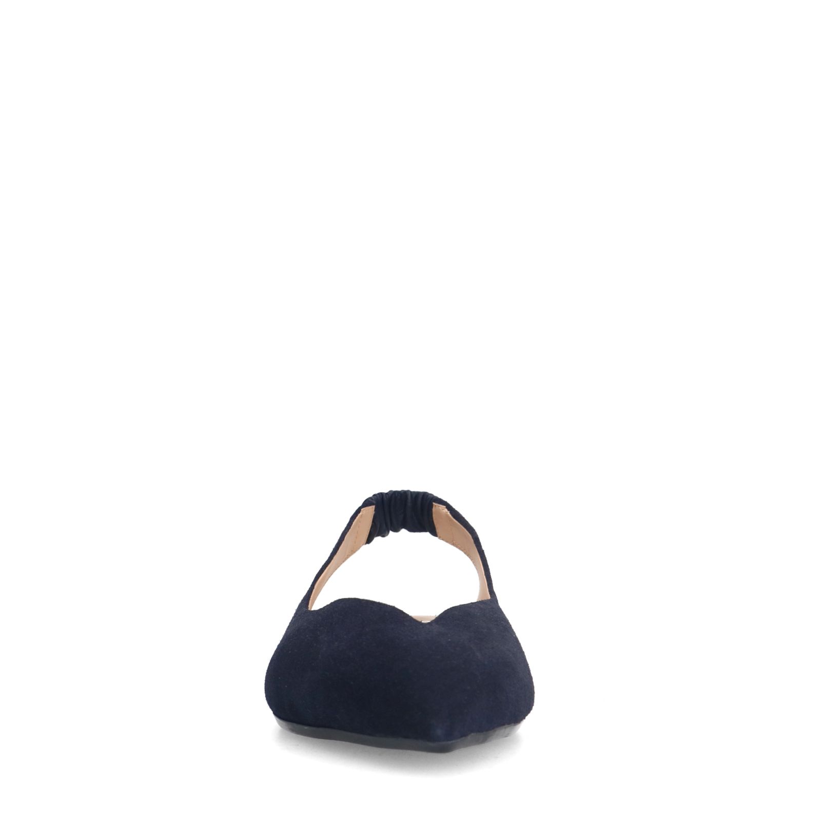 Donkerblauwe suède slingbacks