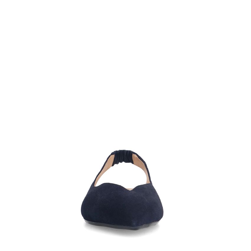 Donkerblauwe suède slingbacks