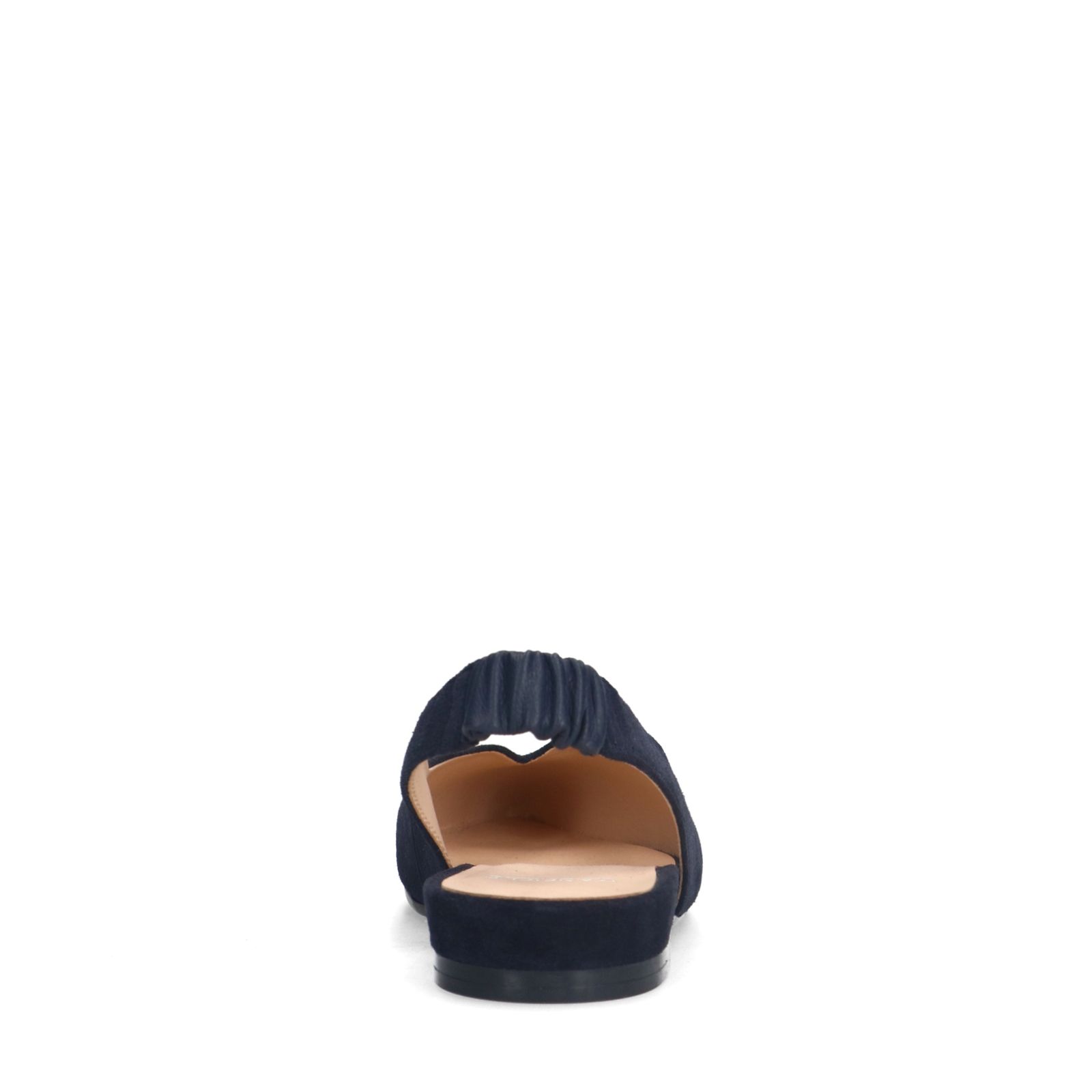 Donkerblauwe suède slingbacks