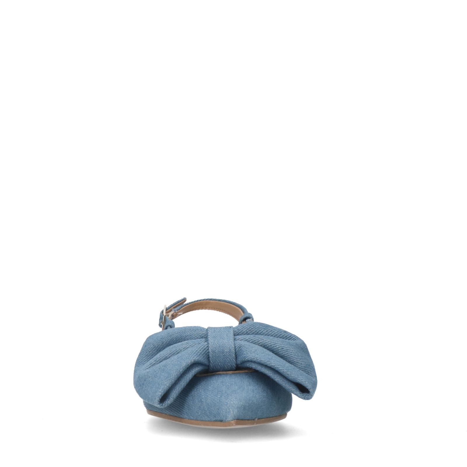 Denim slingbacks met strik