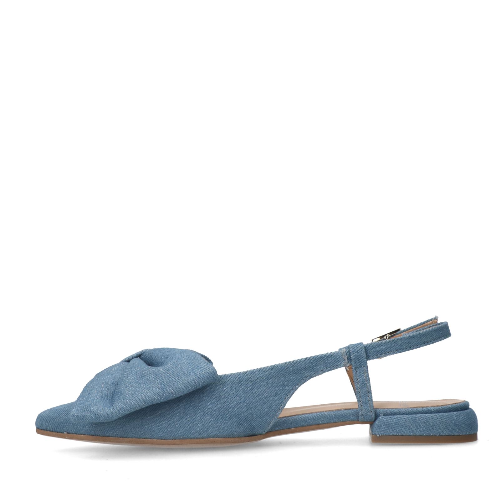 Denim slingbacks met strik