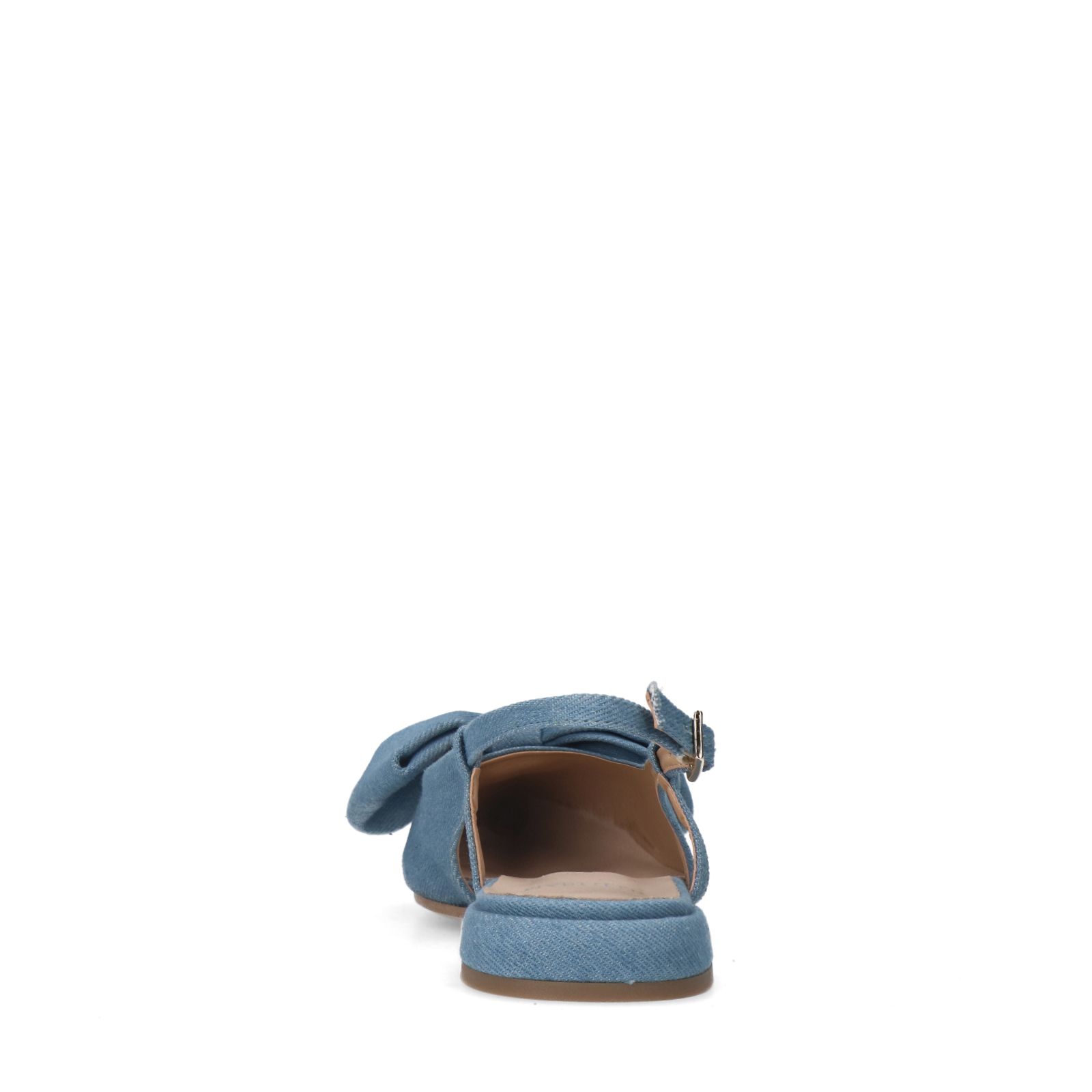 Denim slingbacks met strik