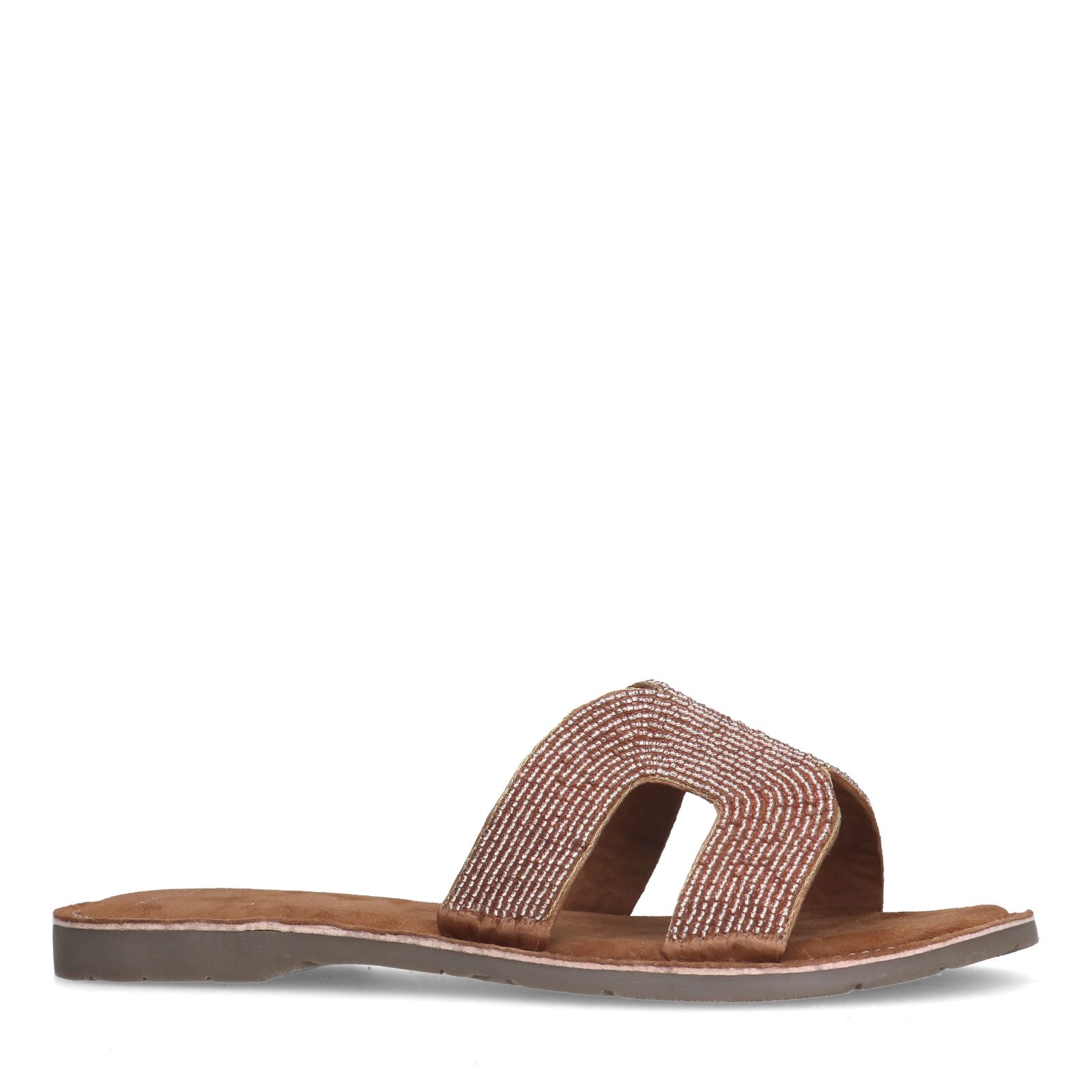 Roze kralen slippers