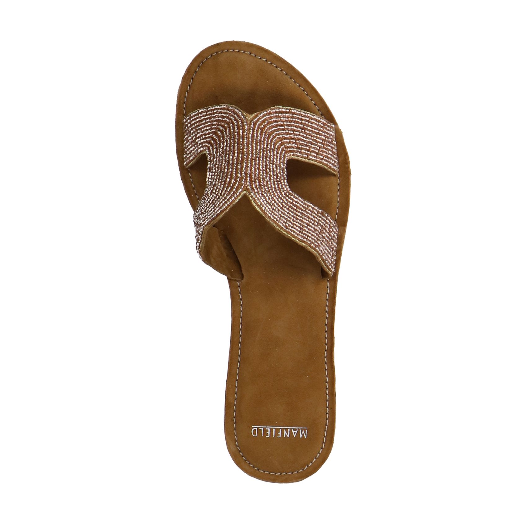 Roze kralen slippers
