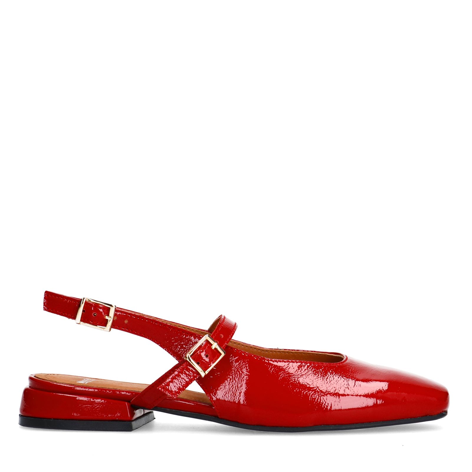 Rote Slingbacks aus Lackleder