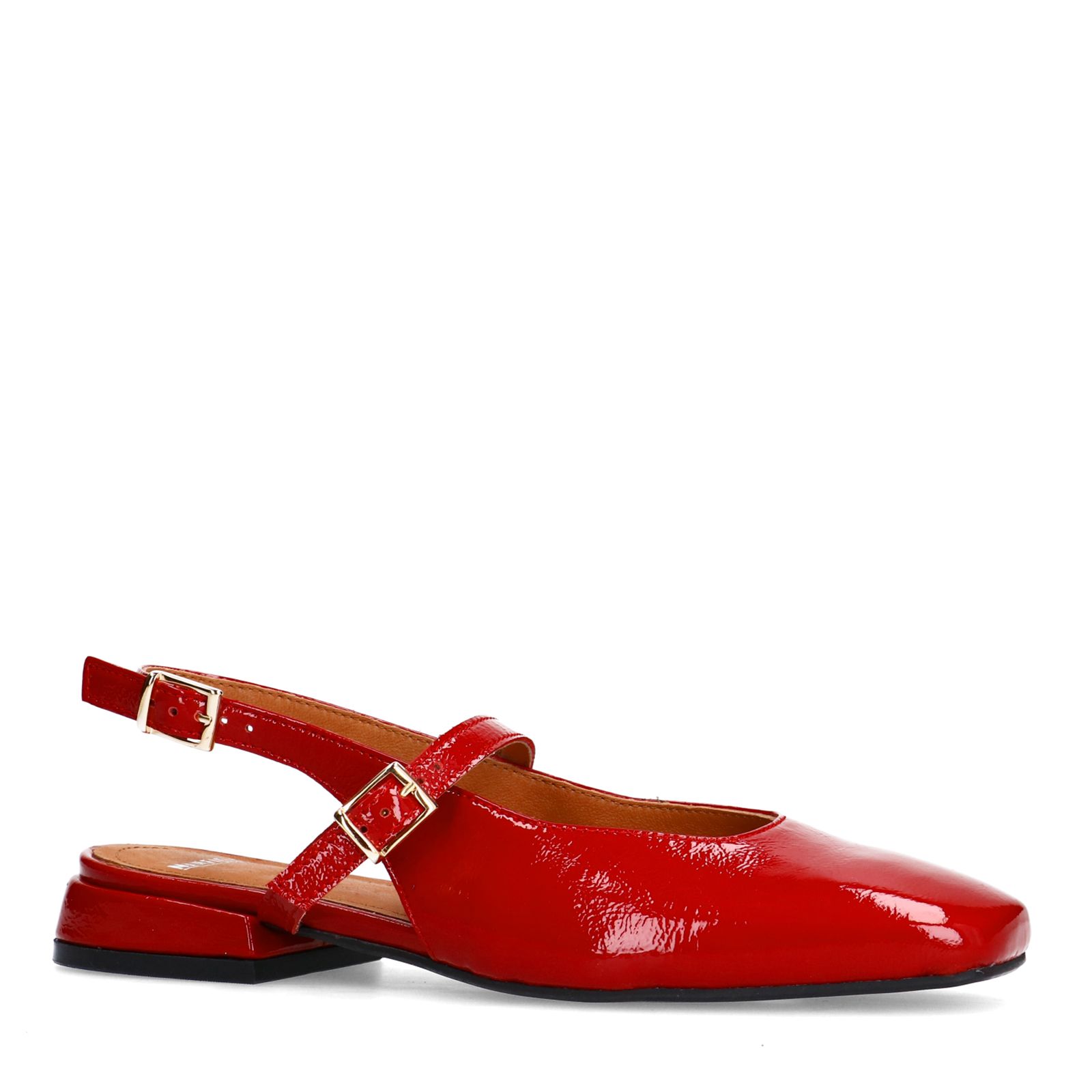 Rote Slingbacks aus Lackleder