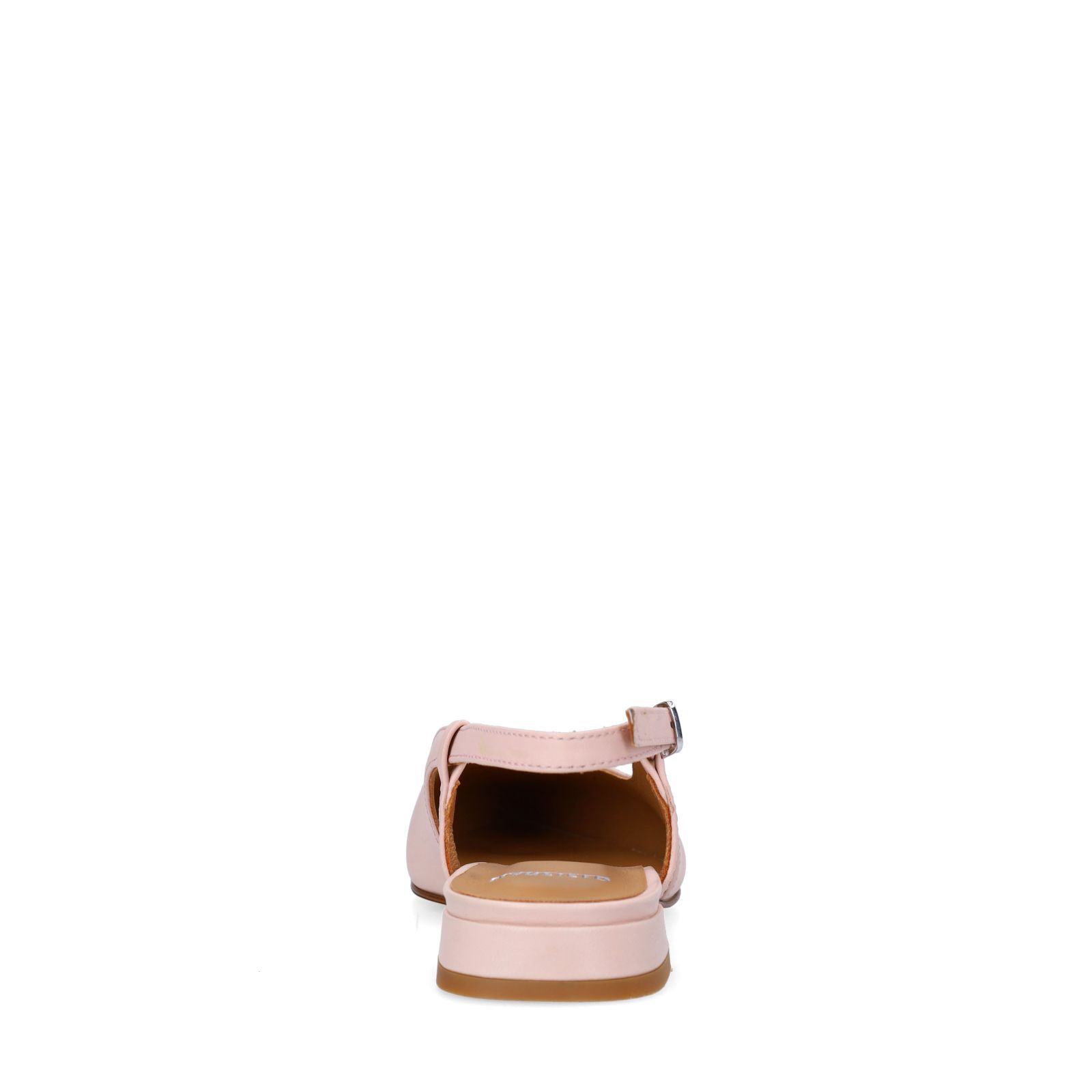 Roze leren slingbacks met lakleren neus