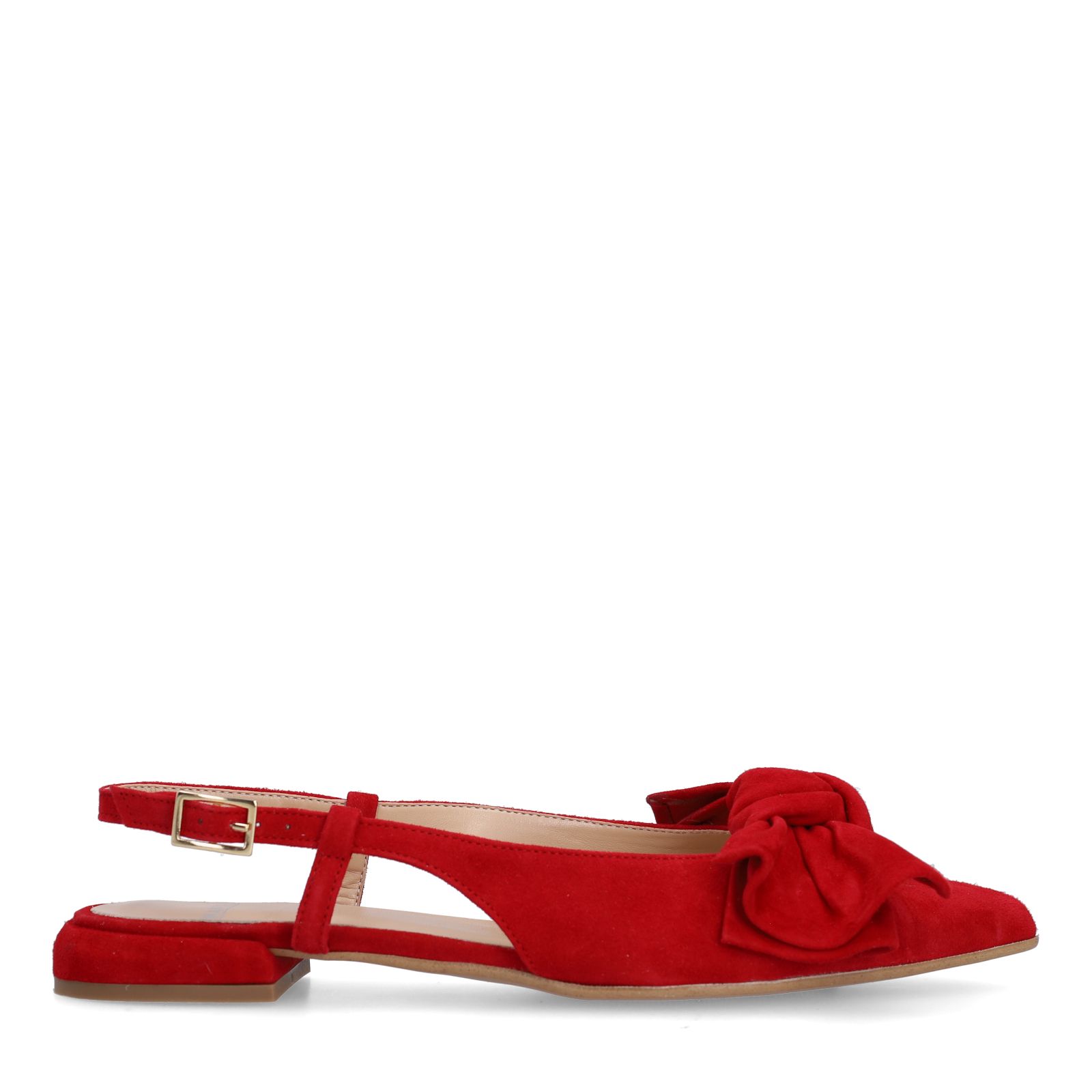 Rode suède slingbacks