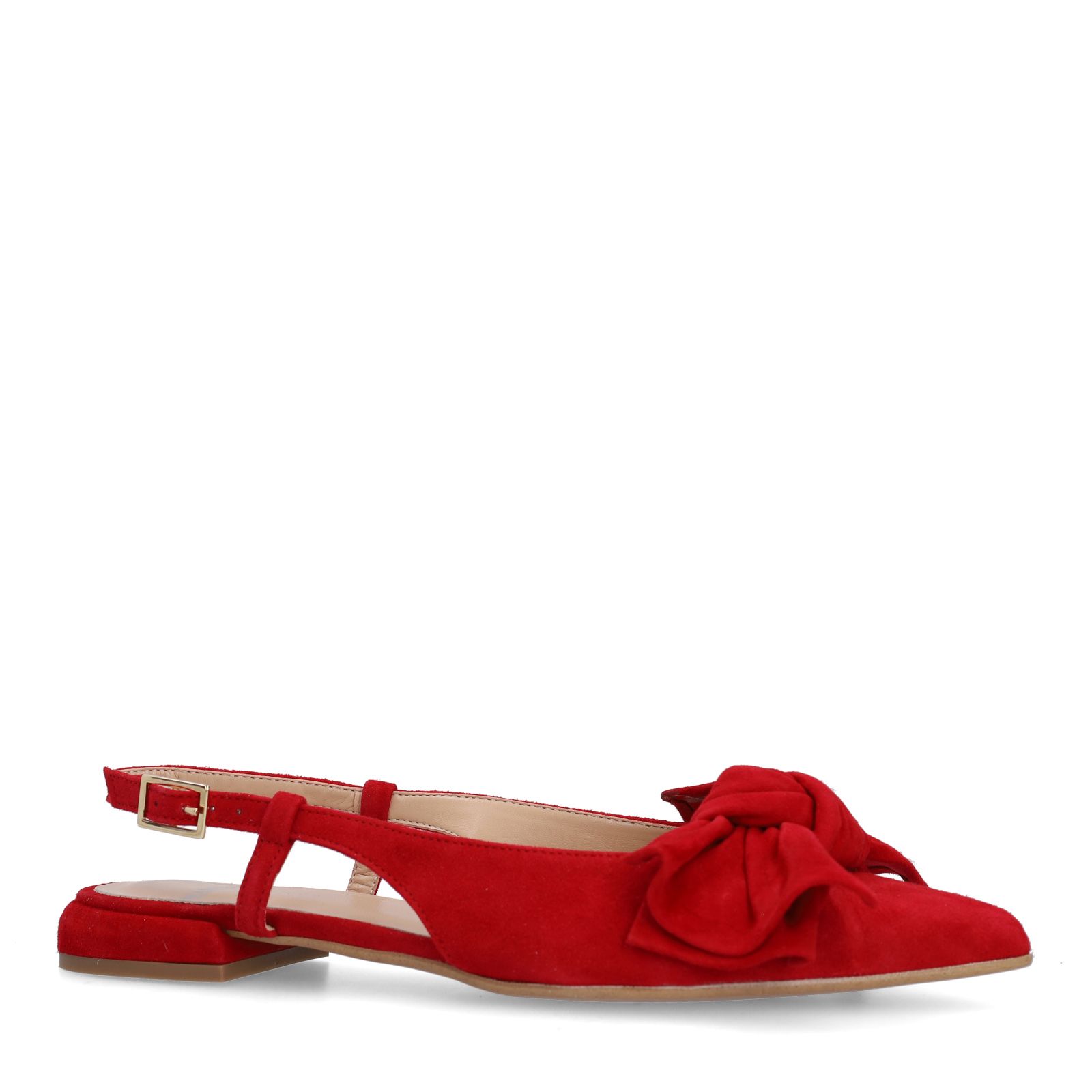 Rode suède slingbacks