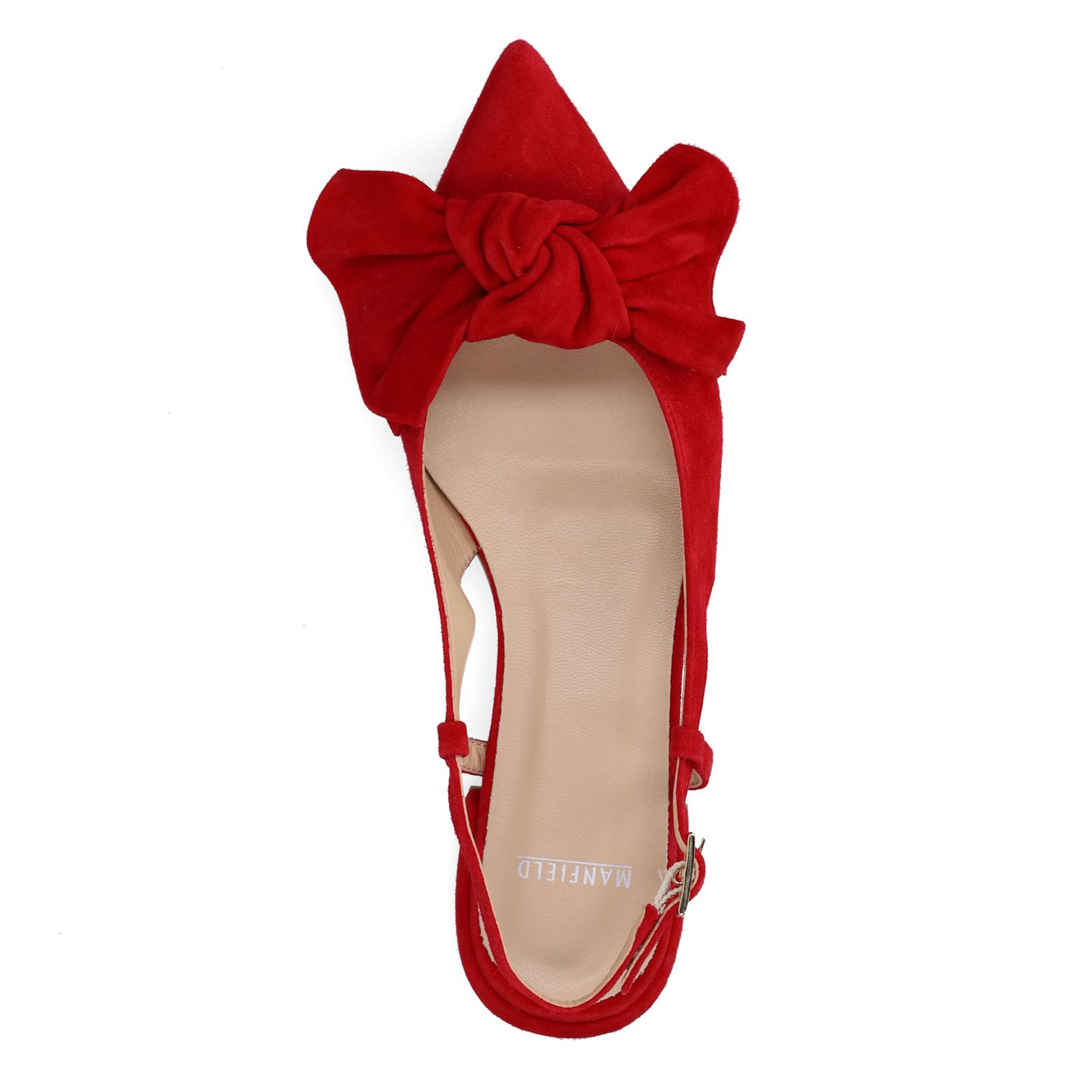 Rode suède slingbacks