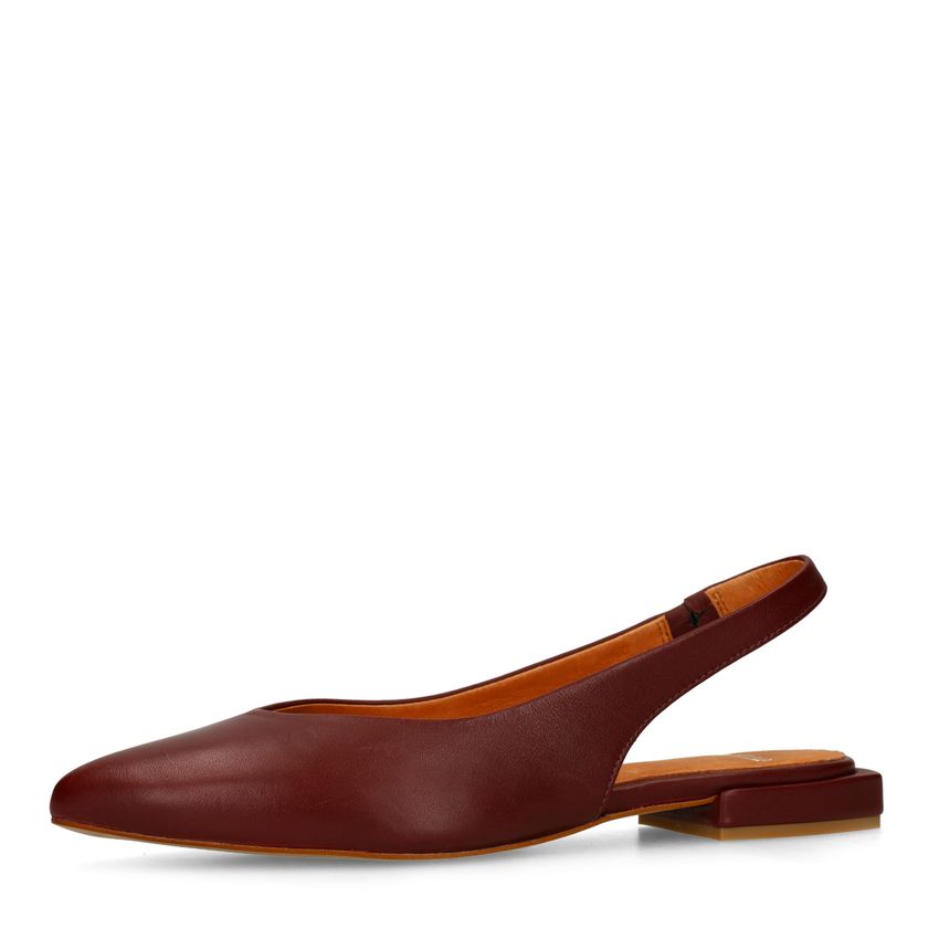 Bordeaux rode leren slingbacks