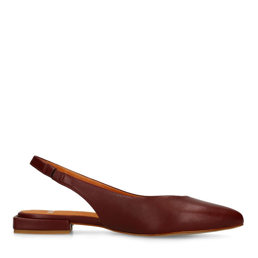 Bordeaux rode leren slingbacks