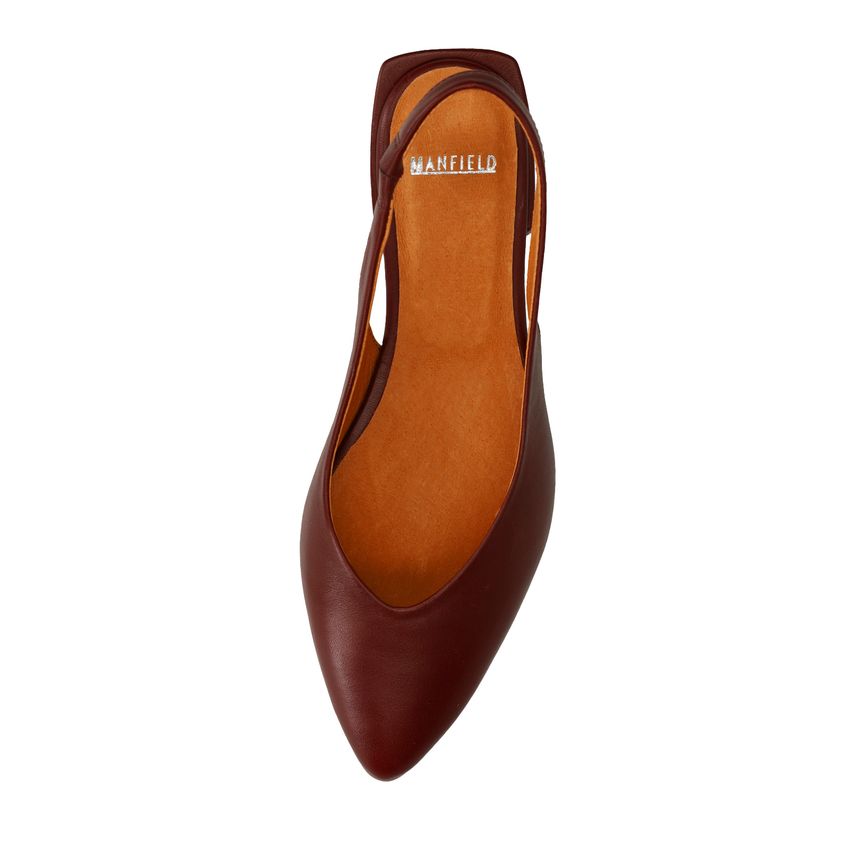 Bordeaux rode leren slingbacks