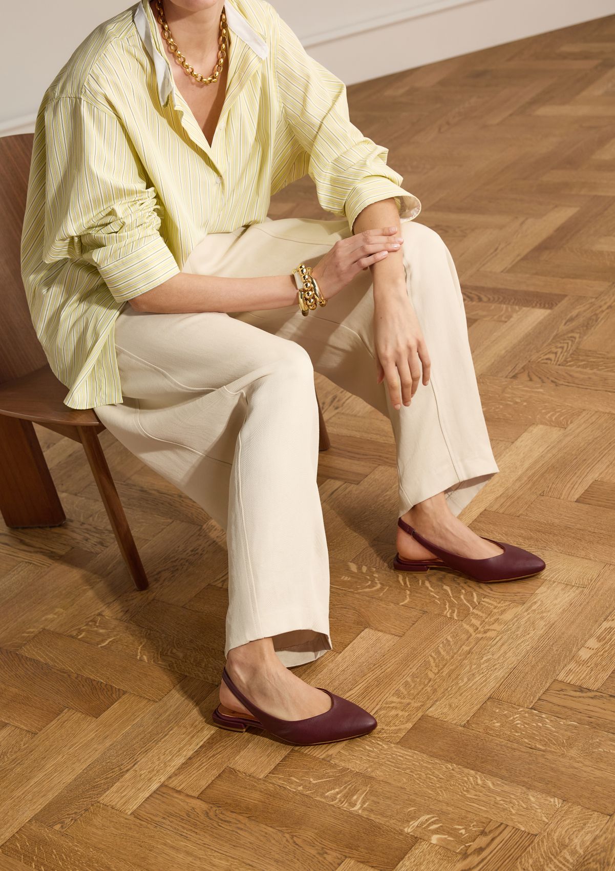 Bordeaux rode leren slingbacks