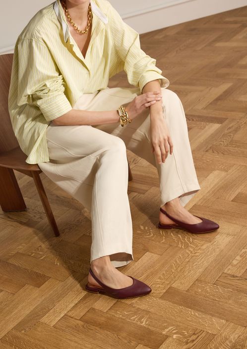 Bordeaux rode leren slingbacks