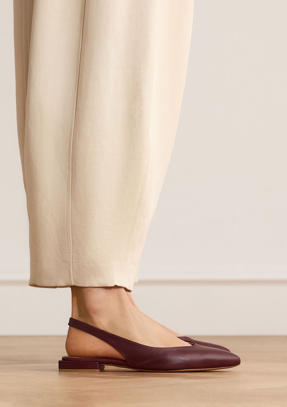 Bordeaux rode leren slingbacks