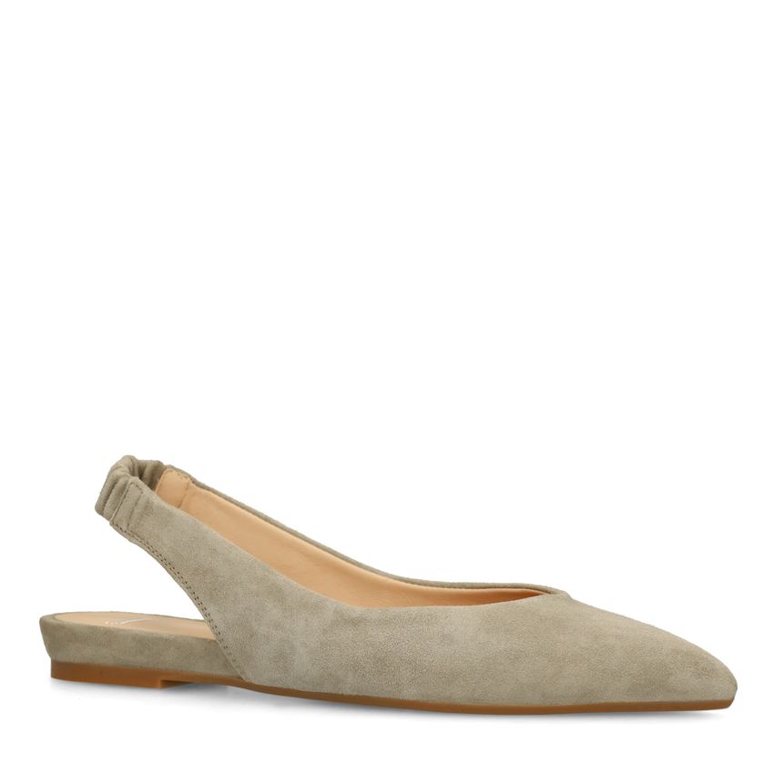 Grüne Slingbacks aus Veloursleder