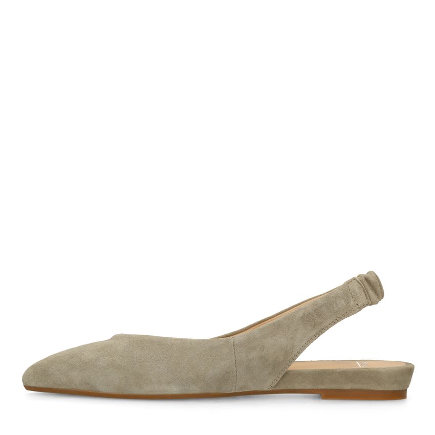 Grüne Slingbacks aus Veloursleder