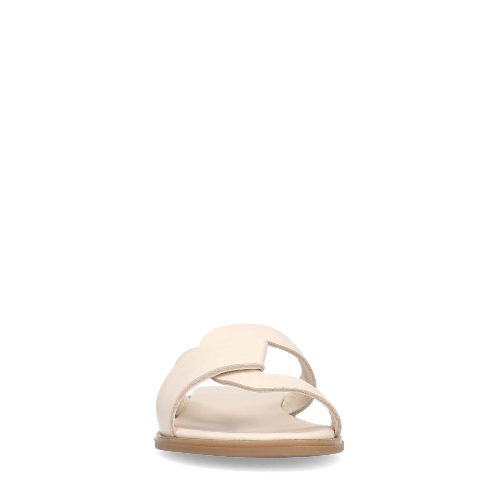 Witte leren dames online slippers