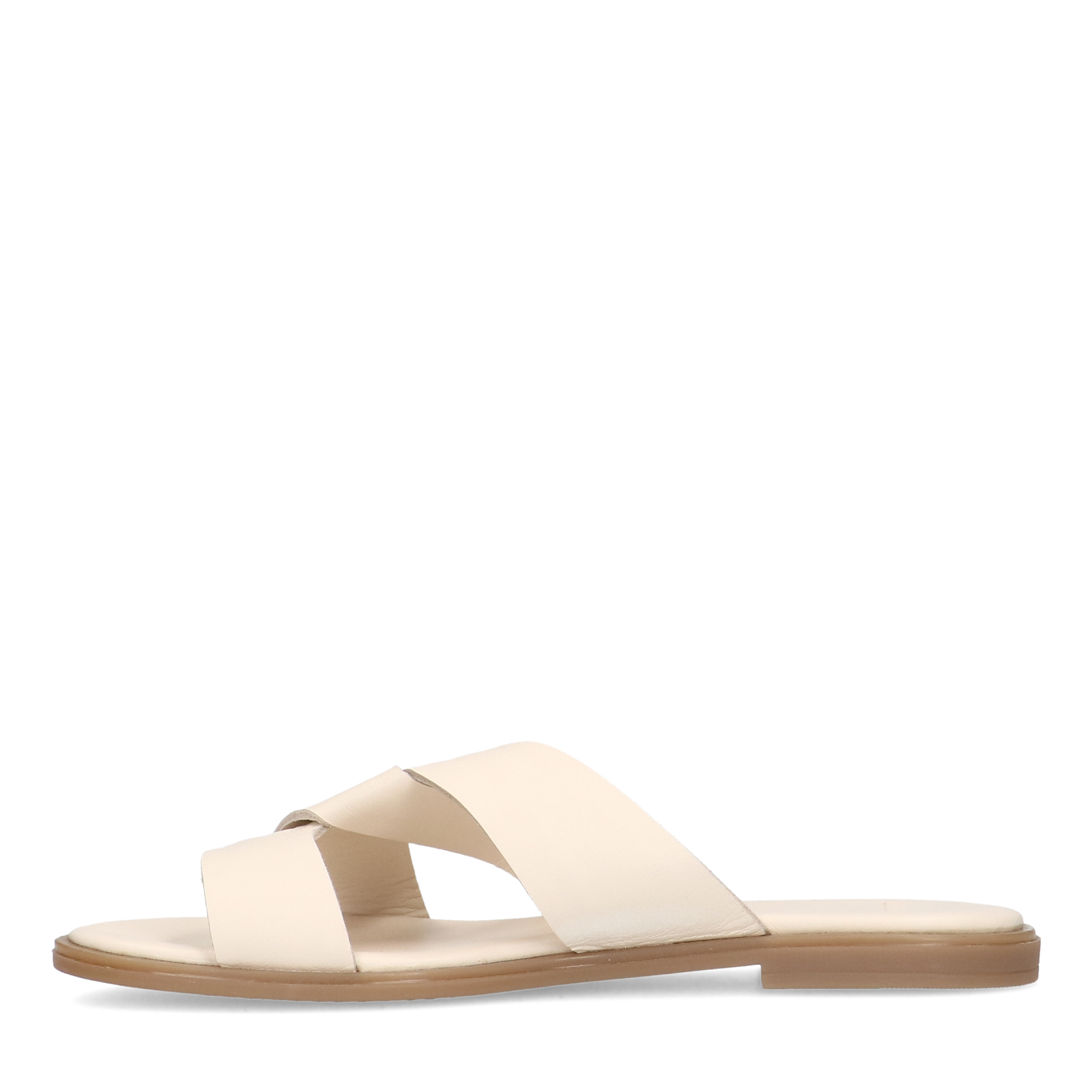 Witte store leren slippers