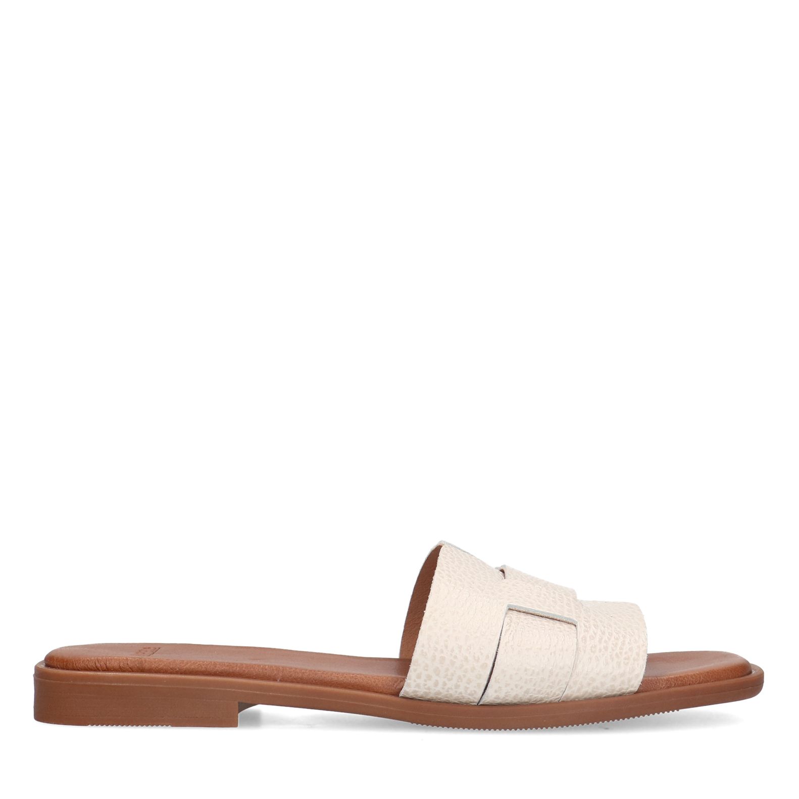 Weiße Ledersandalen mit geflochtenem Riemchen