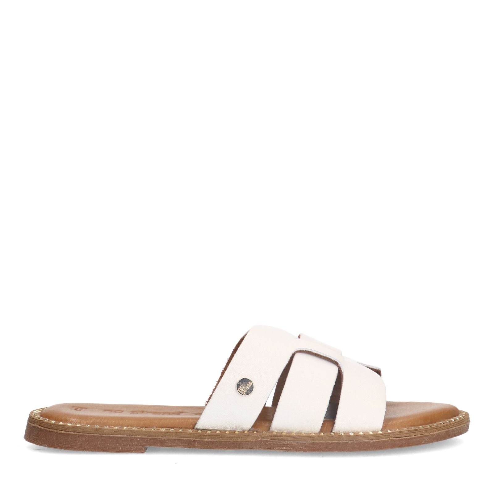 Weiße Ledersandalen