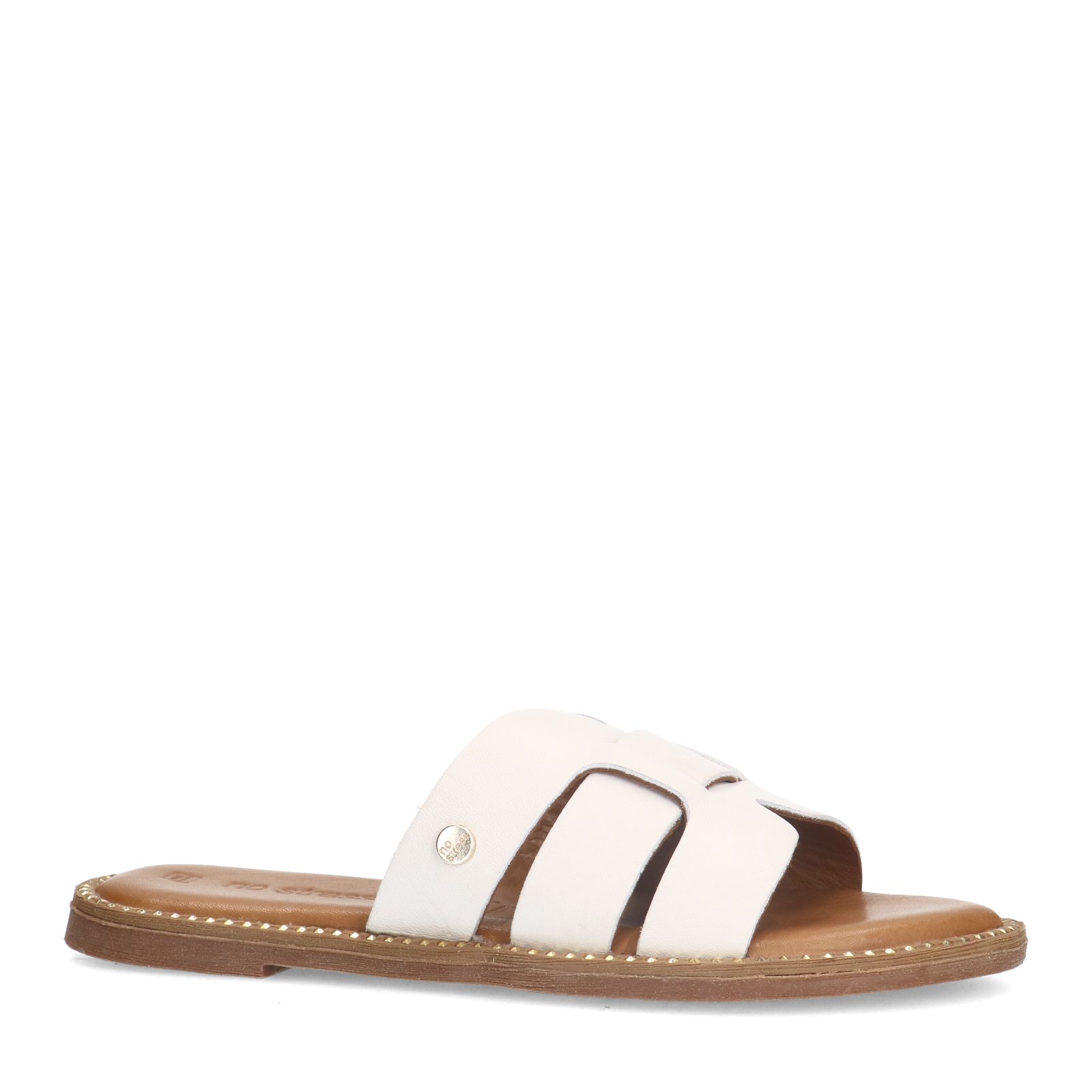 Weiße Ledersandalen