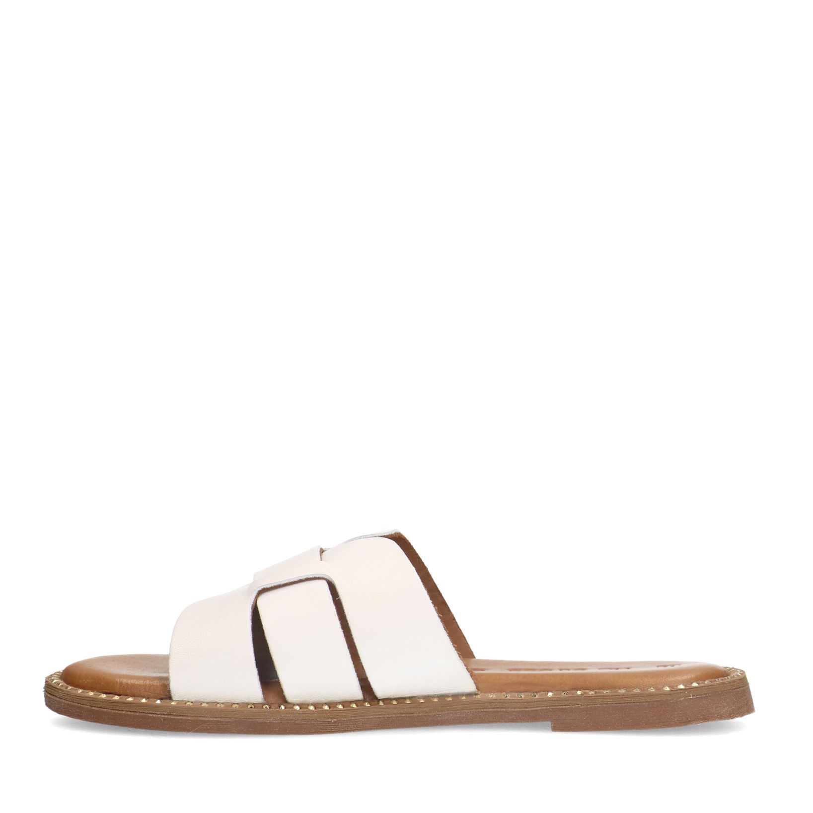 Weiße Ledersandalen