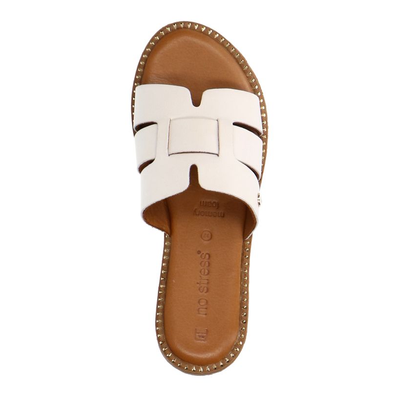 Weiße Ledersandalen