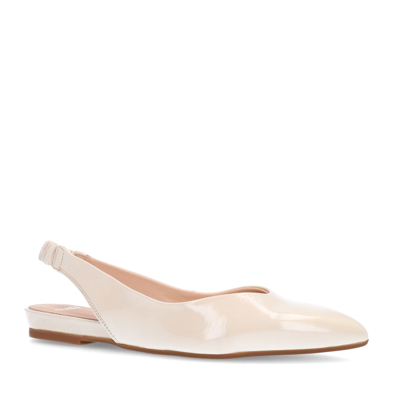 Off white glanzende leren slingbacks
