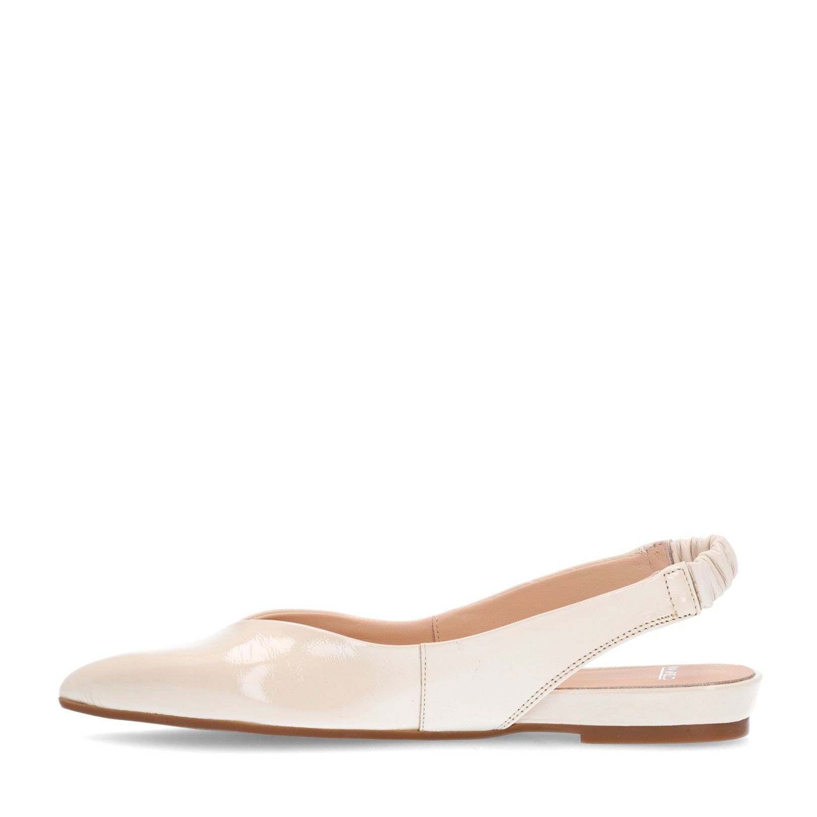 Off white glanzende leren slingbacks