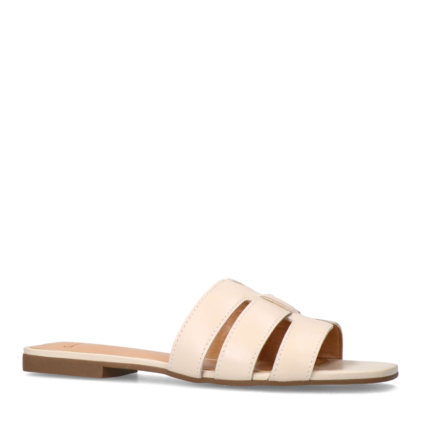 Witte leren slippers