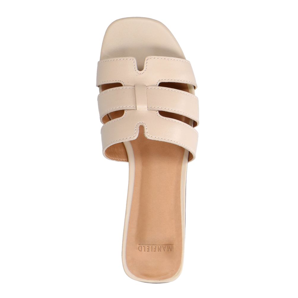 Witte leren slippers