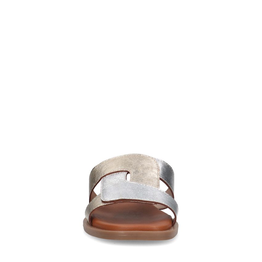 Gouden metallic leren slippers