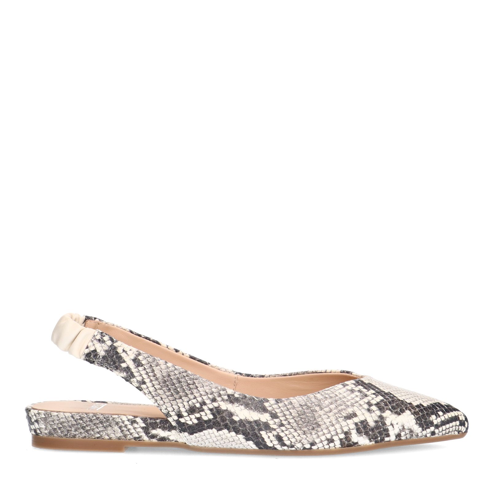 Leder-Slingbacks mit Schlangenmuster