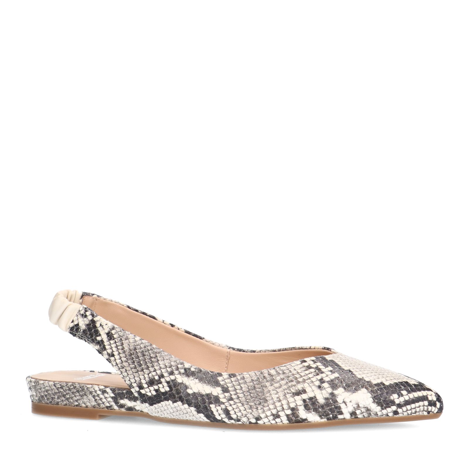 Leder-Slingbacks mit Schlangenmuster