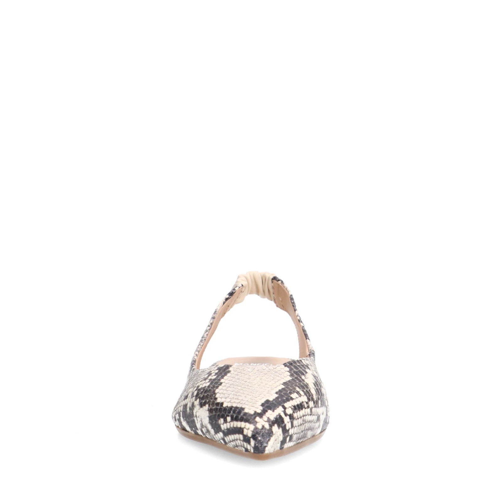 Leder-Slingbacks mit Schlangenmuster