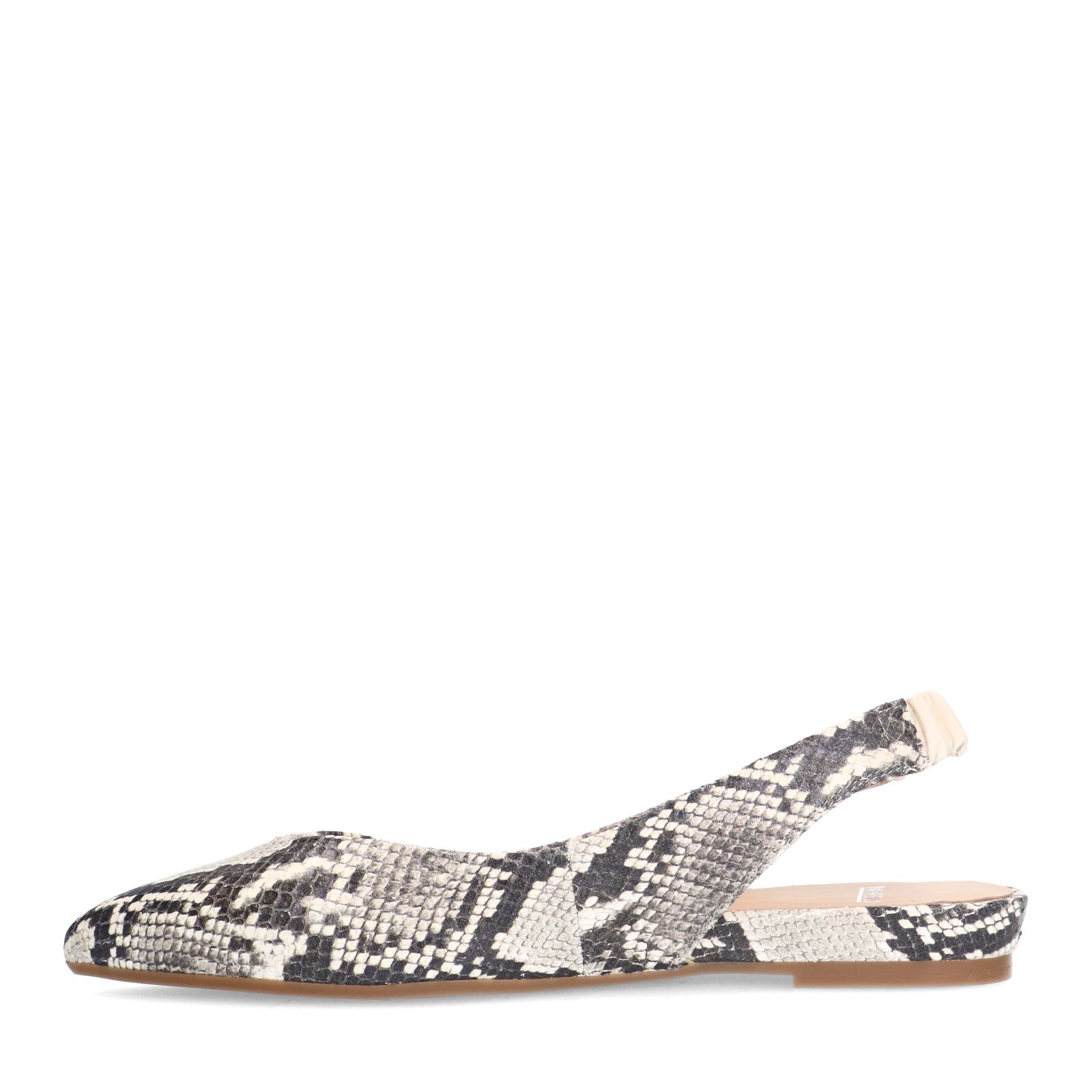 Leder-Slingbacks mit Schlangenmuster