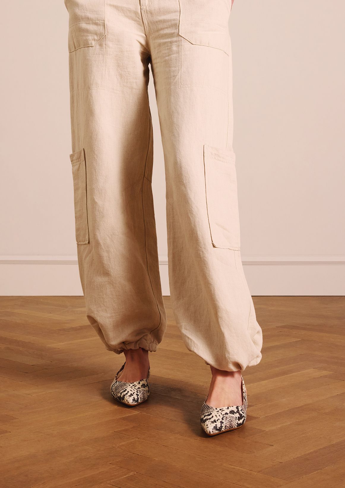 Slangenprint leren slingbacks
