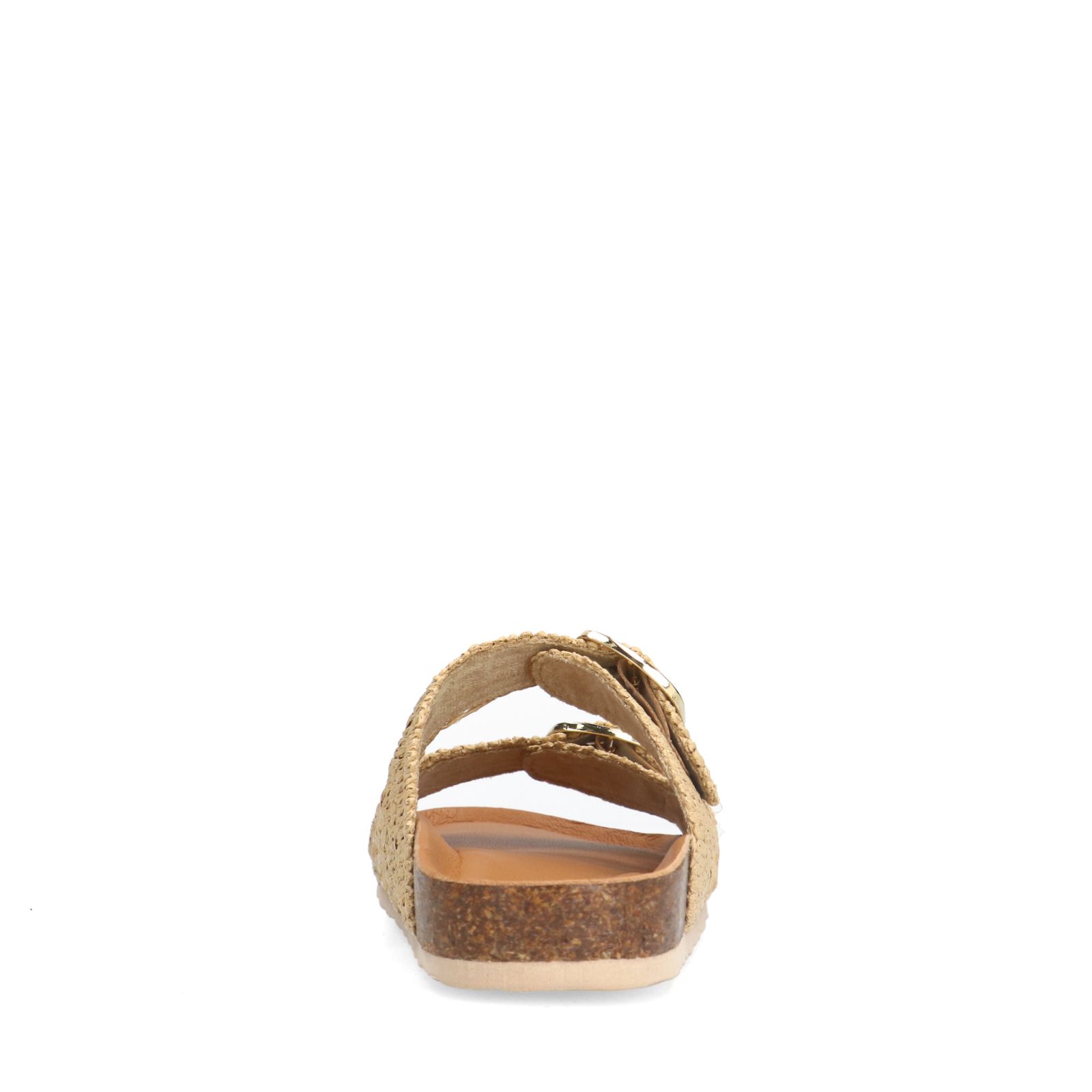 Beige raffia slippers