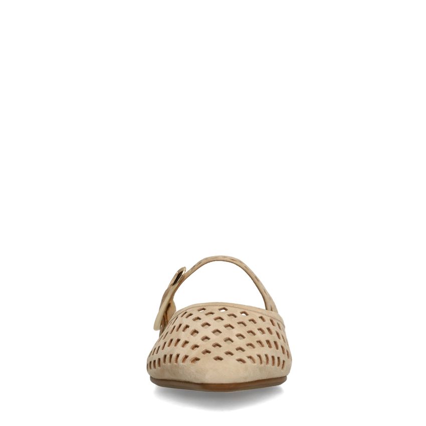 Beige leren instappers