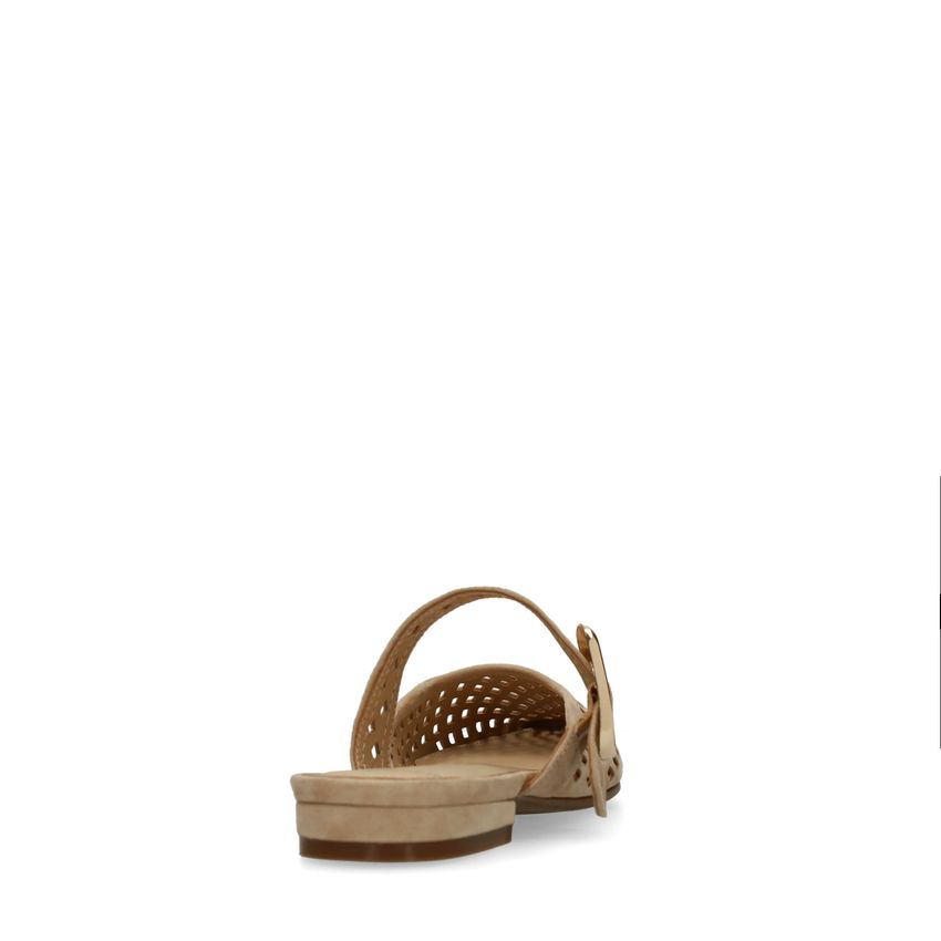 Beige leren instappers