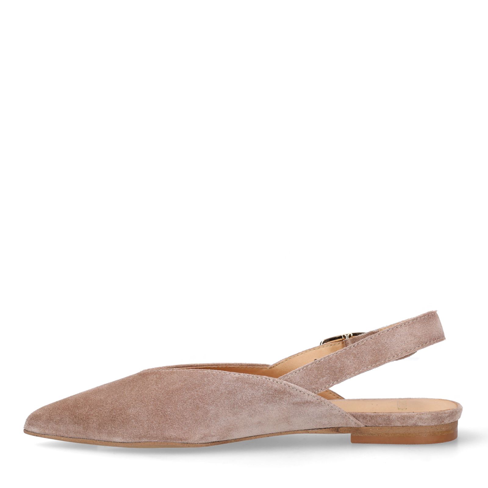 Taupefarbene Slingbacks aus Veloursleder