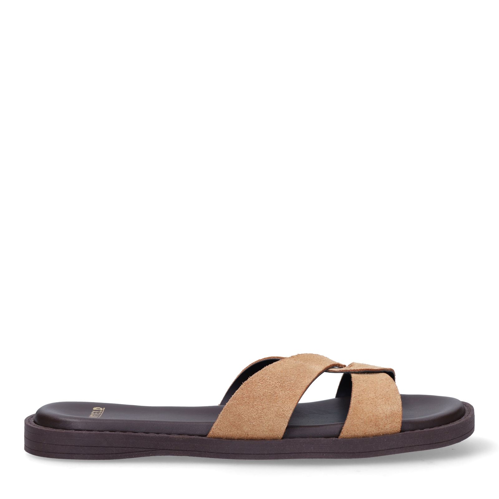 Braune Samtsandalen