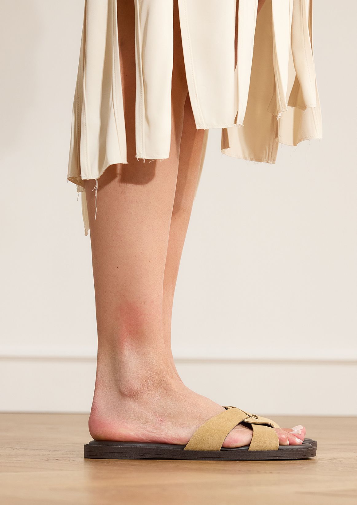 Bruine suède slippers