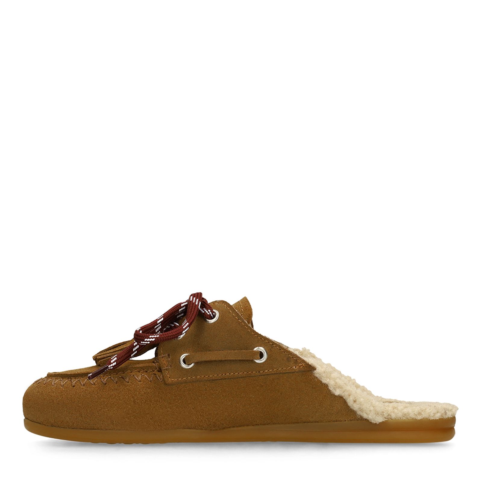 Cognac suède instap loafertjes