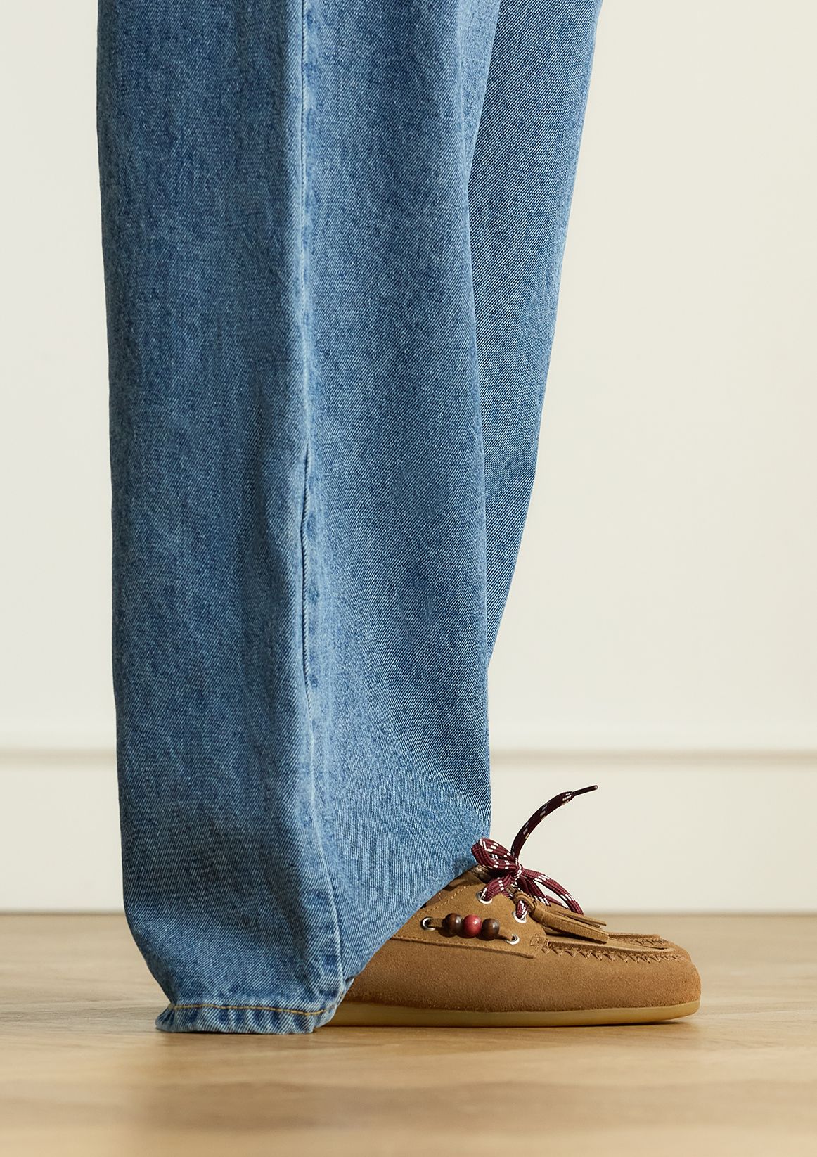 Cognac suède instap loafertjes