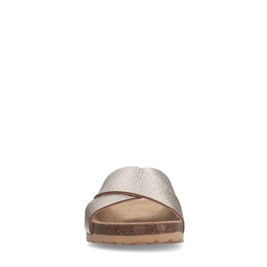 Gouden leren slippers 
