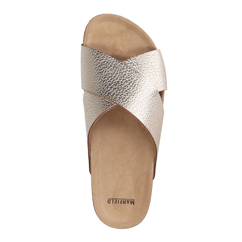 Gouden leren slippers 
